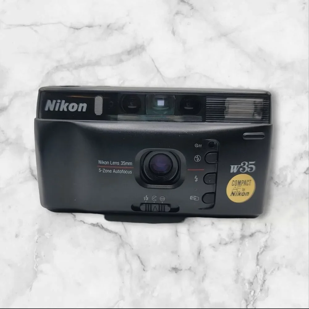 Vintage Nikon W35 - 35mm Point and‎ Shoot Film Camera with Manual And Strap EUC